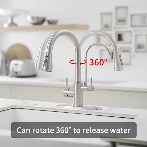 Kitchen Faucets with Water Filter and Pull Down Sprayer