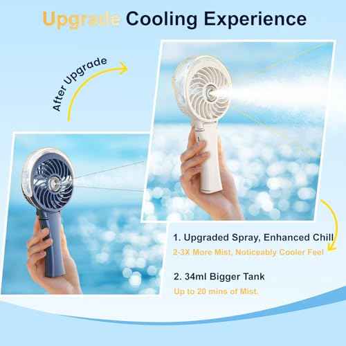 Upgraded Portable Handheld Misting Fan