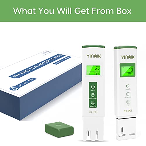 pH Meter Water TDS Tester Combo Pool pH Tester EC Test Hydroponics