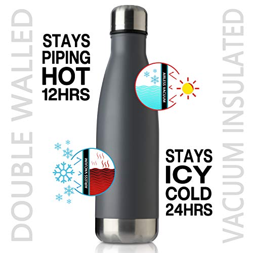 17oz Sport Water Bottle 4 Pack Vacuum Insulated Stainless Steel Leak