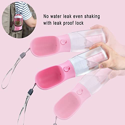 Dog Water Bottle with Food Container & Poop Bag Holder & Filter