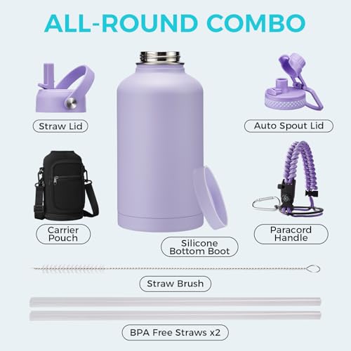 Half Gallon Water Bottle with Straw (64 Count)
