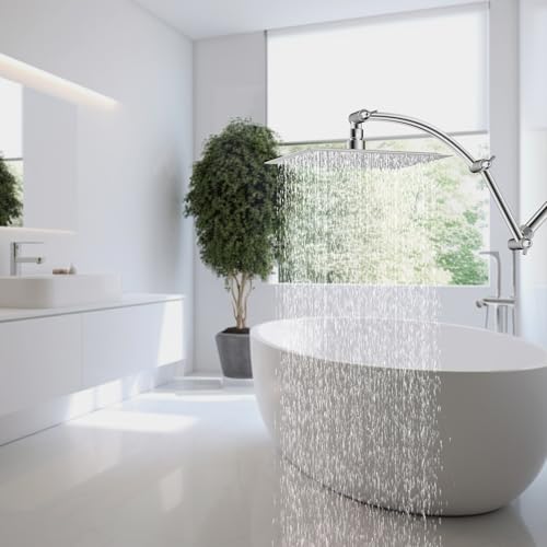 All Metal 10'' Rain Shower Head with 16'' Extension Arm