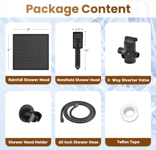 Rain Shower Head with Handheld Spray
