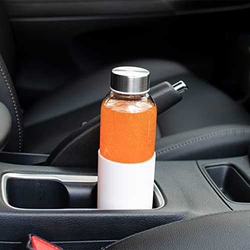 18 oz Glass Water Bottles with Lids and Silicone Sleeve 10 Pack