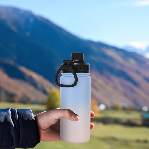 16 oz Kids Water Bottle for School Stainless Steel Double Wall Vacuum Insulated Water Bottle with Straw lids & Spout Lid