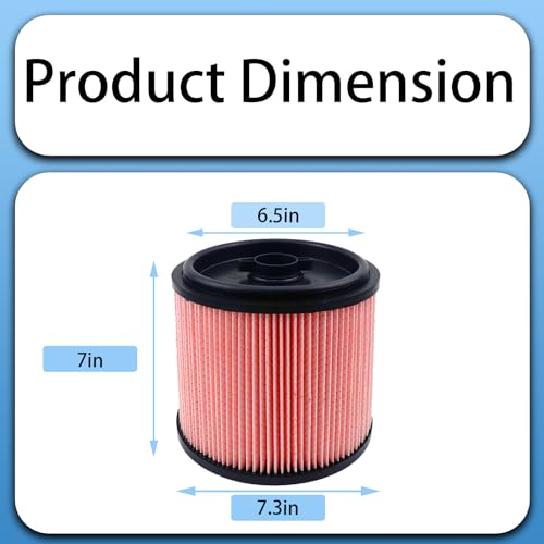 2 Pack HEPA Filter Compatible with Vacmaster Standard Cartridge Filter & Retainer 5 to 20 Gallon Wet (2 Count)