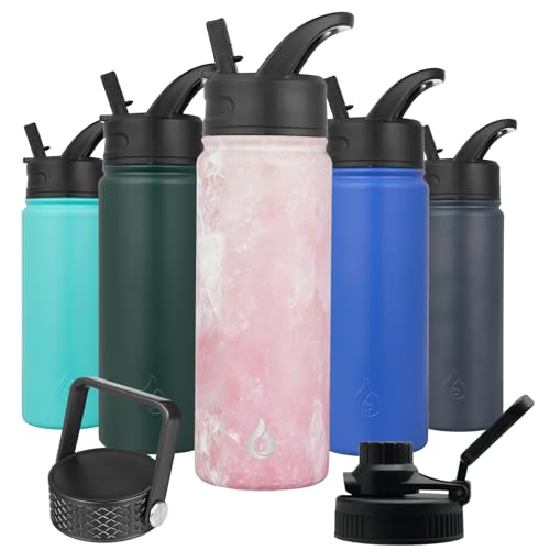 22oz Insulated Water Bottle with Straw Lid
