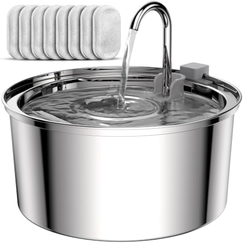 Cat Water Fountain Stainless Steel with 8 Filters (108 Count)