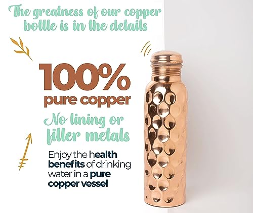 Diamond Cut Copper Water Bottle