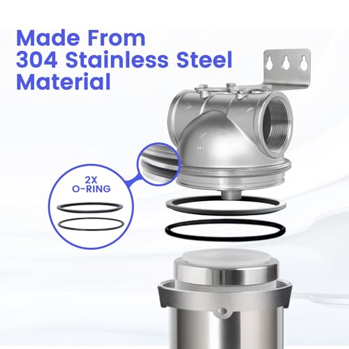 NSF ANSI 42 Certification Big+ Stainless Steel Filter Housing for 20”Length