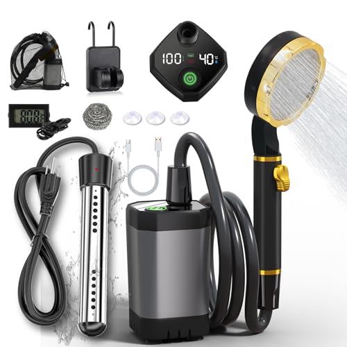Portable Shower for Camping with Immersion Water Heater