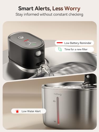 Wireless Cat Water Fountain Stainless Steel with Sensor