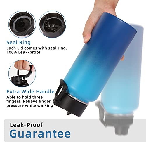 32 oz Water Bottle with Straw Lid & Spout Lid
