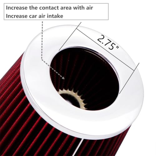 ID3" High Flow Inlet Cold Air Intake Cone Air Filter Replacement Clamp