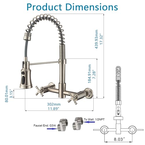 Wall Mount Kitchen Faucet