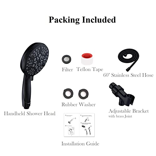 Matt Black Shower Head with Handheld Spray High Pressure