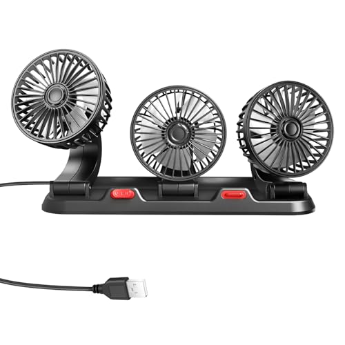 Portable 3 Head Car Cooling Fan with USB Plug