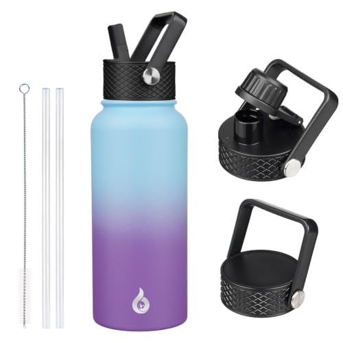 32oz Insulated Water Bottle with Straw Lid