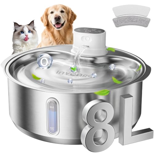 8L 270oz Cordless Stainless Steel Dog Water Fountain