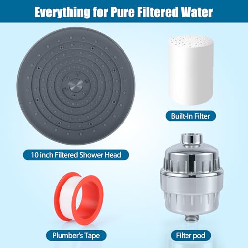 High Pressure Filtered Shower Head Combo with 15