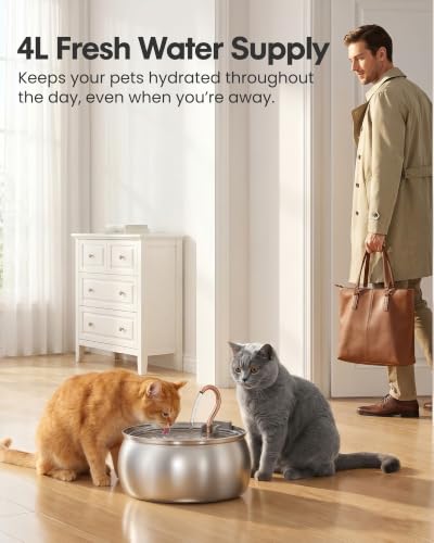 Stainless Steel Cat Water Fountain (135 Fl Oz)
