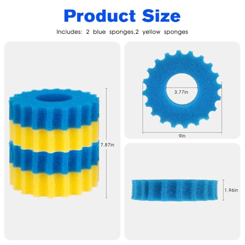 Pond Filter Replacement Sponge Filter Media Pads for VIVOHOME 1580 (4 Count)