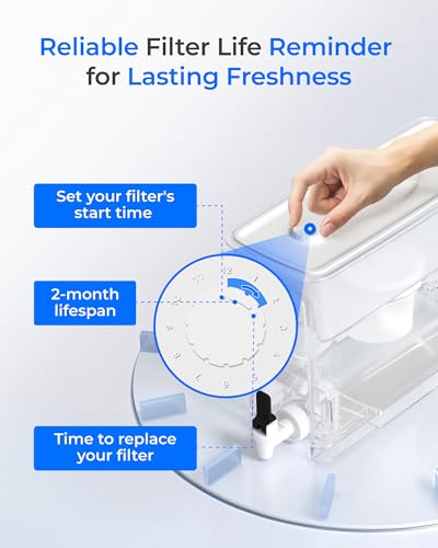 WFD-02W 35-Cup Water Filter Dispenser, Fluoride Reduction, White