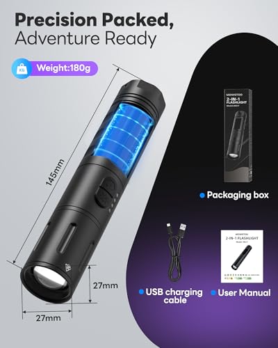 UV Flashlight 395nm Rechargeable Black Light Flashlight Mini