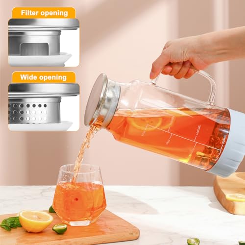 2 Pack Glass Pitcher with Lid (2 Count)