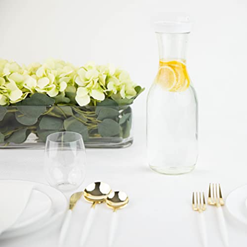 Clear Plastic Water Pitchers Carafes with Flip top Lids Heavy Duty Beverage (3 Count)