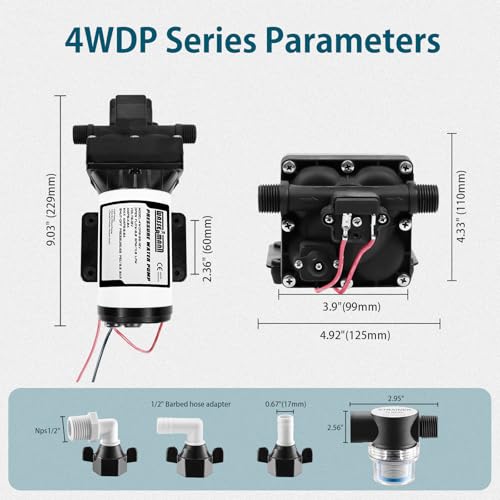 RV Water Pump 12 Volt DC 5.0GPM 55PSI Replacement For 4008