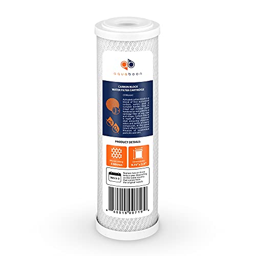 5 Micron 10 x 2.5 Carbon Block Water Filter Cartridge CTO Whole House Water Filter Replacement Compatible with WHKF (12 Count)