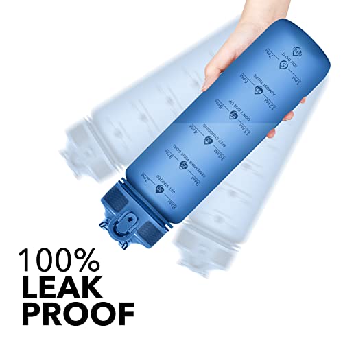 Plastic Water Bottle With Straw & Time Marker