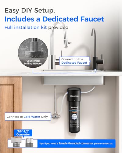 10UB B Under Sink Water Filter System with Dedicated Black Faucet
