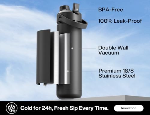 26 oz Insulated Water Bottle with 2