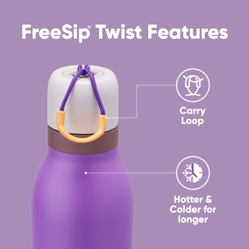 FreeSip Twist Stainless Steel Water Bottle 18 oz California Grapevine