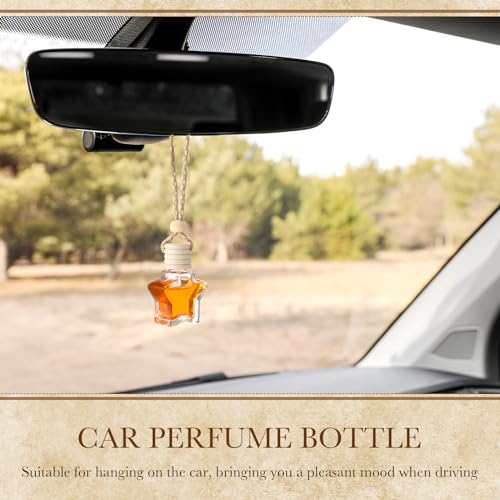 50 Pcs Hanging Car Air Freshener Car Diffuser Bottles Empty Glass Perfume Bottle Freshener Diffuser Bottle Pendant for Essential Oil Fragrance Aromatherapy Ornament (50 Count)