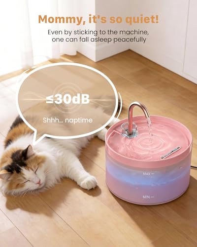 Cat Water Fountain Pink for Drinking
