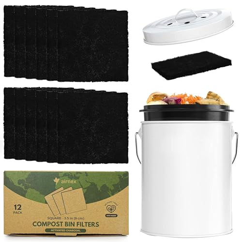 Charcoal Filters for Compost Bucket 3.5 in Square (12 Count)