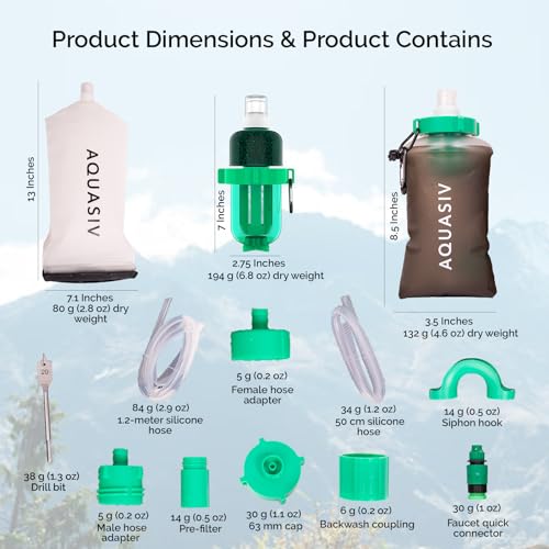 Gravity Water Filter Kit with HFM Carbon & Pre Filter