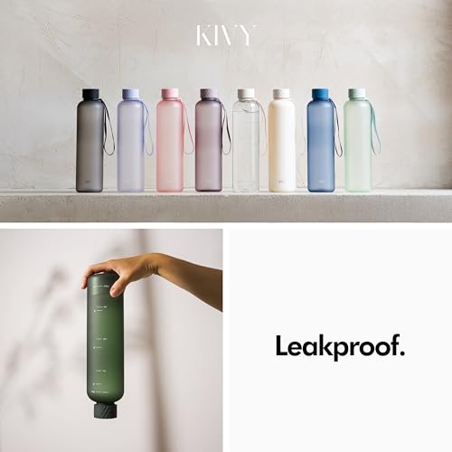 Large Water Bottle 50oz [Lightweight & Shatterproof] Fits Backpack & Cupholder for Travel
