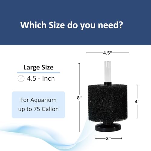 Large Aquarium Sponge Filter Fish Tank Silent Filteration Breeding Fry Betta Shrimp Nano Tank Accessories Air Stone 4