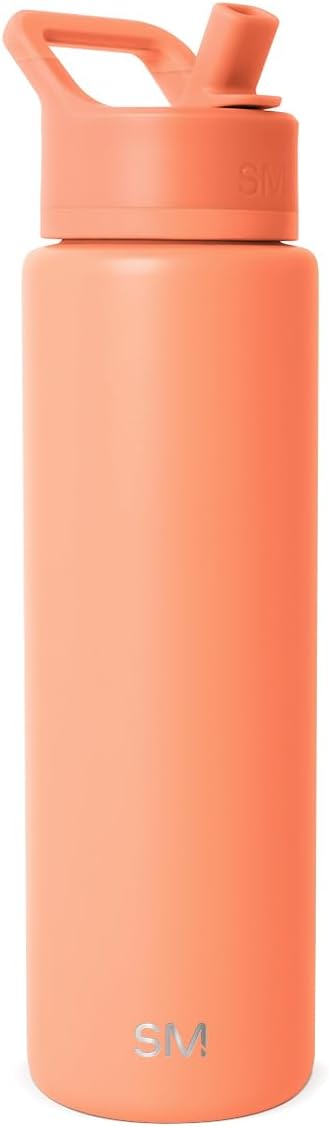 Simple Modern Water Bottle with Straw Lid | Vacuum Insulated Stainless Steel Metal Thermos | Reusable Leak Proof BPA-Free Flask for Sports Gym | Summit Collection | 30oz, Clementine