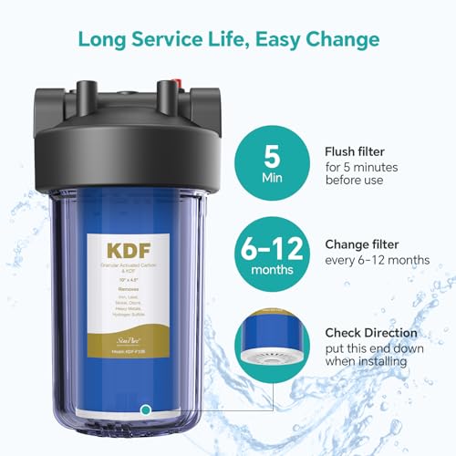 10" x 4.5" Whole House GAC Carbon and KDF Water Filter Cartridge (4 Count)