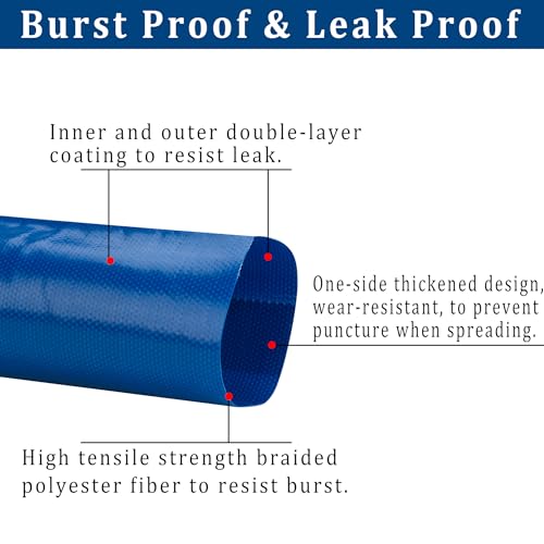 1-1/2 in x 25 ft Pool Backwash Hose Heavy Duty Drain Discharge Vinyl Hoses (25 Foot)