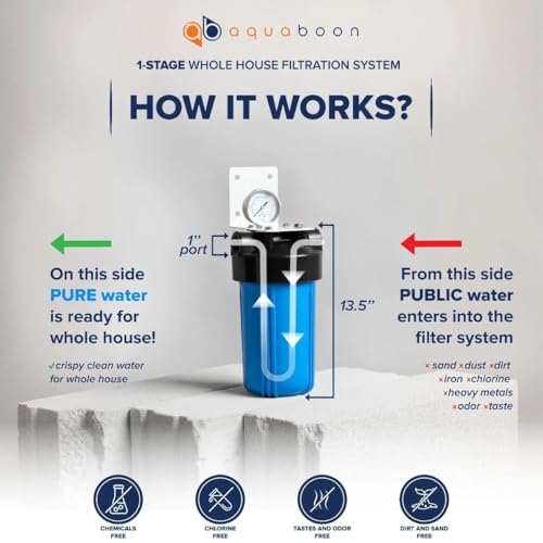 Whole House Water Filter System for Well Water with 5 Micron 10x4.5 Purification Reducing Sediment Cartrige
