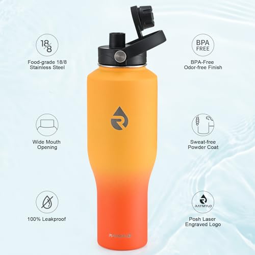 40 oz Insulated Water Bottle with Straw
