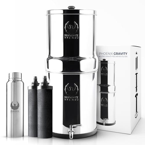 4.25G Water Filter with 2 Carbon Filters & Steel Spigot