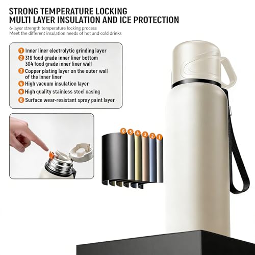 Double wall vacuum Leakproof stainless steel wide mouth insulated water bottle;tea tumbler with infuser